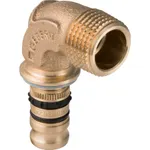 Codo de transición 90° Geberit serie Mepla con rosca macho: CC499K, d=16mm, R=3/4″